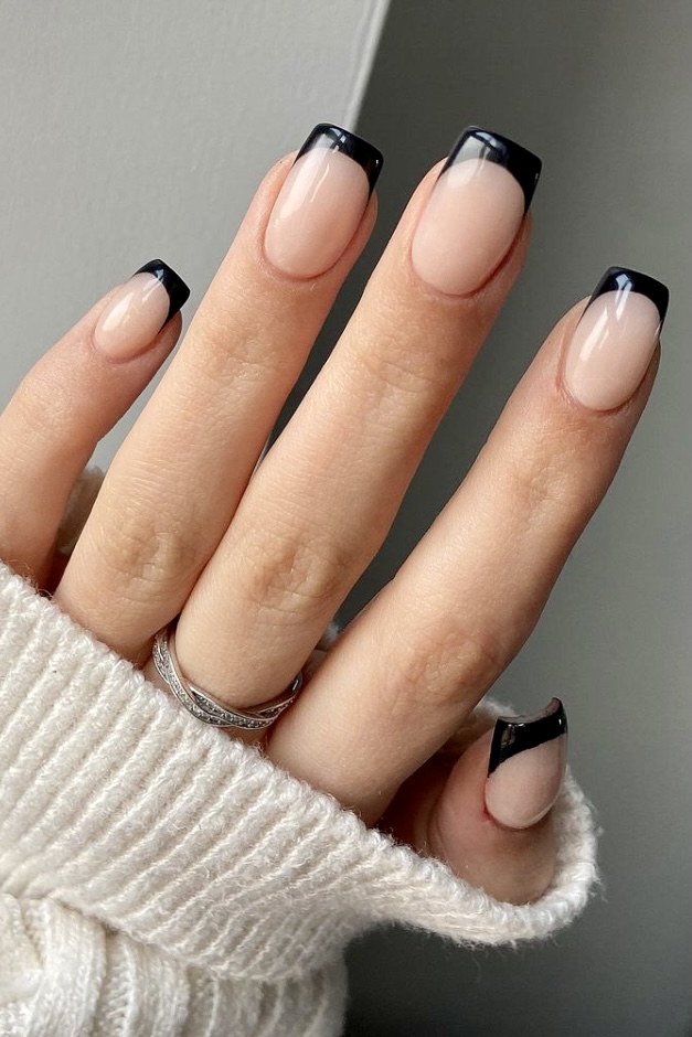 Top 10 black french manicure ideas and inspiration