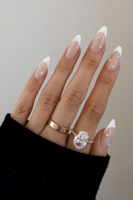 25 French Tip Nails With Pearls Chic And Elegant Nail Trend Your Classy Look