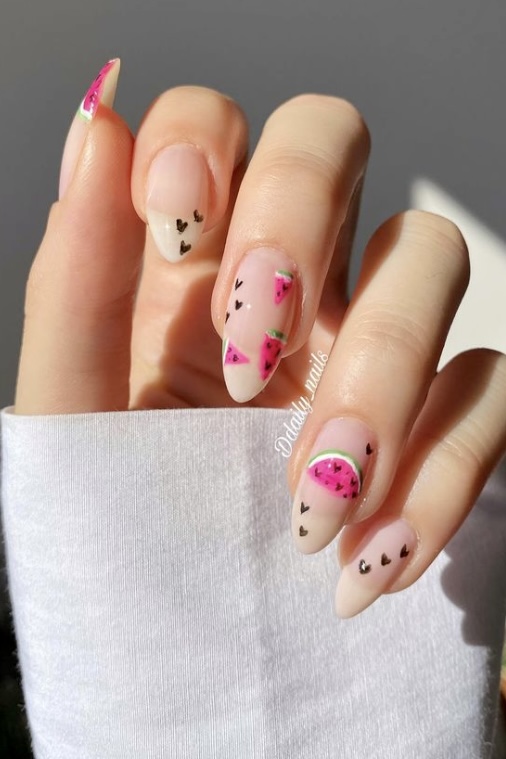 20 Cute Watermelon Nail Art Ideas to Get You Ready for Summer - Your ...