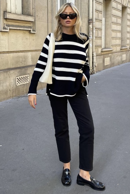 40 Stylish Striped Sweater Outfits: How to Look Chic in Stripes - Your ...